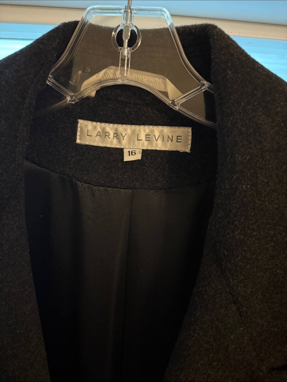 Larry Levine Black Womens  Wool Pea Coat - Picture 2 of 7
